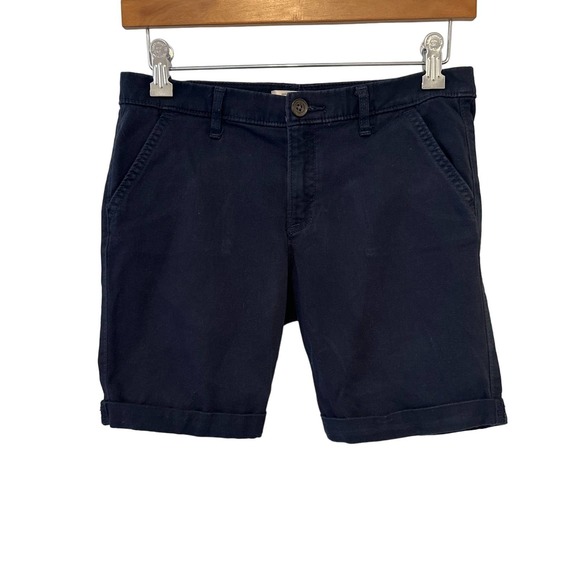 Abercrombie Kids Khaki Navy Blue‎ Chino  Shorts w/rolled cuff Size 16 Pre-owned - Picture 1 of 8